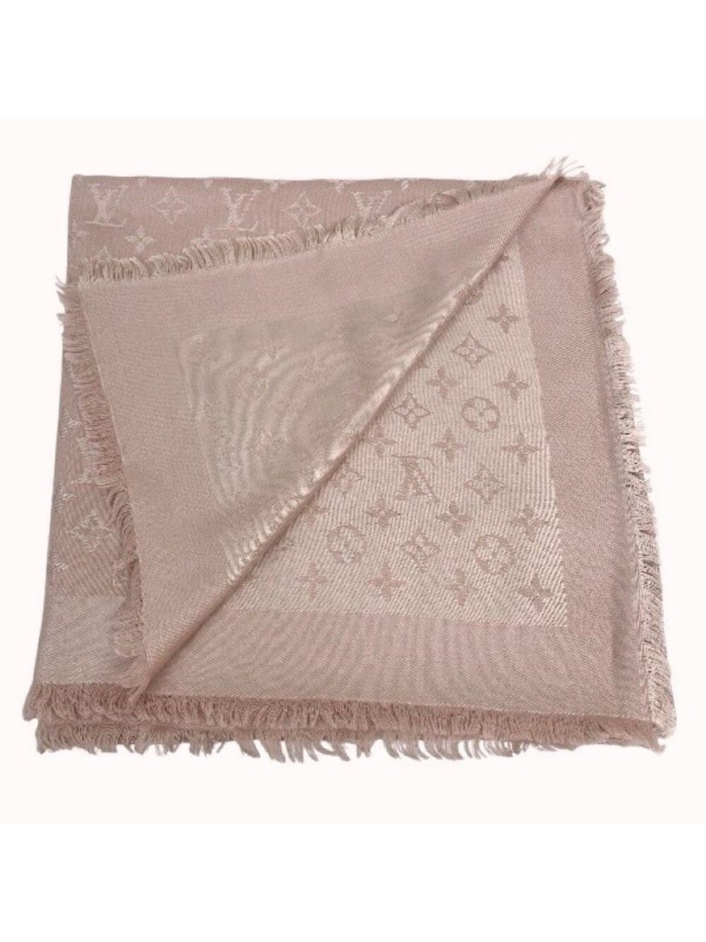 Louis Vuitton Shawl Monogram Silk Wool Scarf - Picture 3 of 9